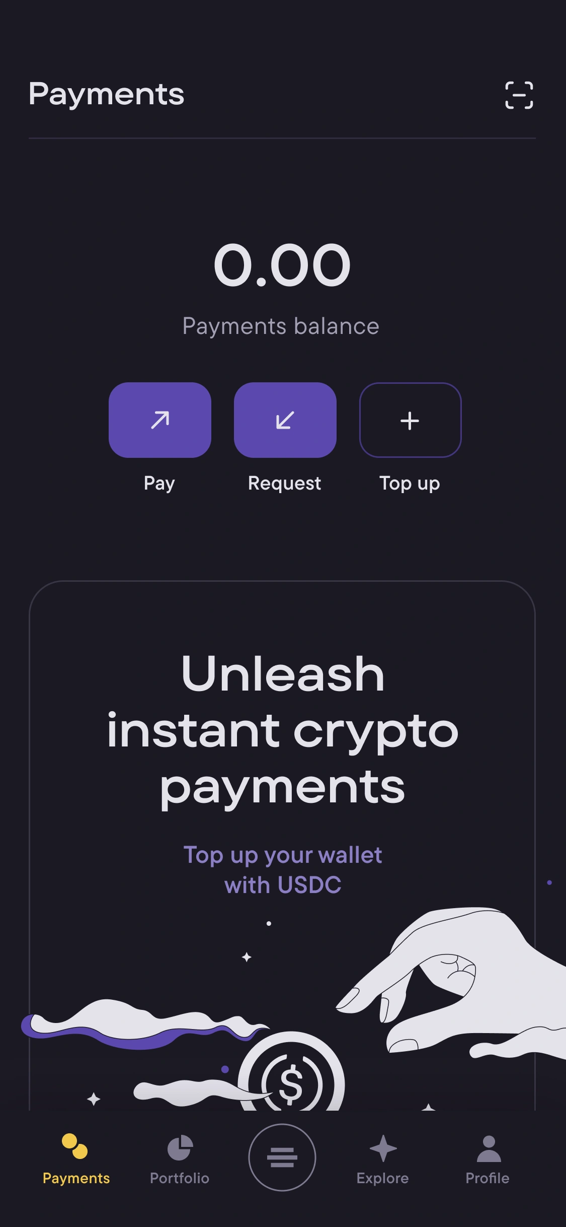 Mango Pay — First run: Top up with USDC