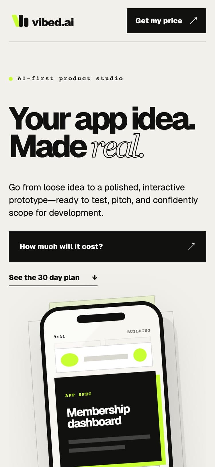 Vibed app screen